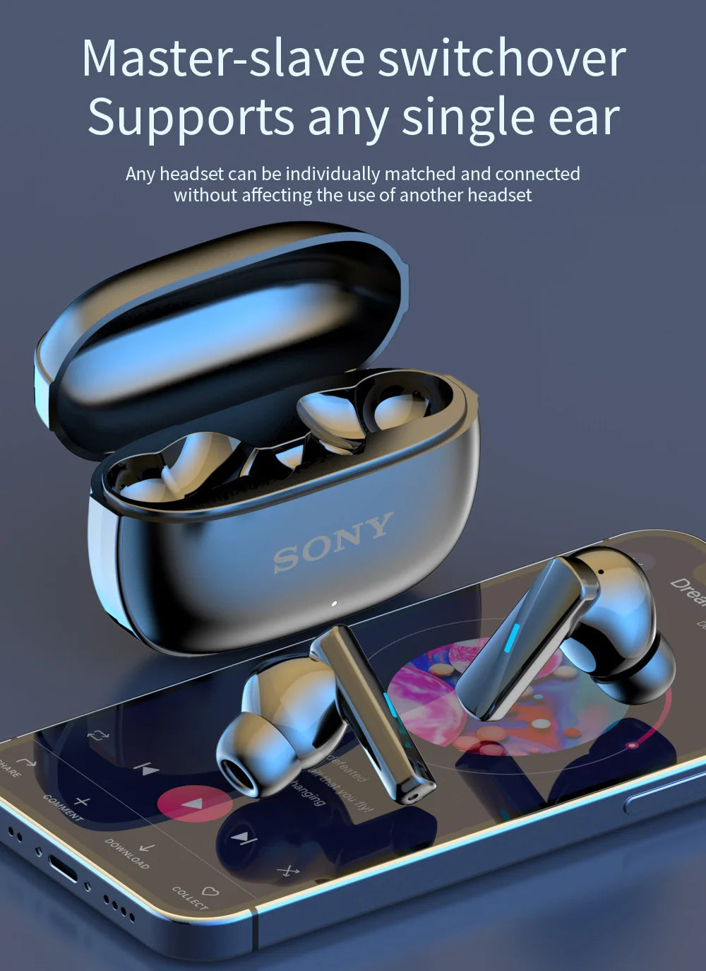 Original Sony Mate 50 TWS Wireless Bluetooth Earphones In Ear True Sport Headphones HiFI Stereo Game Waterproof Headset With Mic