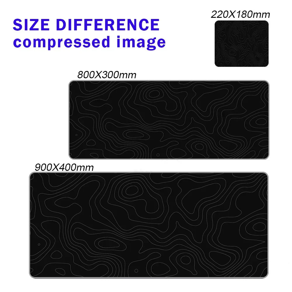 Alfombrilla de mouse gaming de línea líquida, accesorios gaming, tapete de escritorio topográfico, alfombra negra y gris con diseño de mármol, 100 × 50 cm, mouse pad personalizado para PC, tapete para escritorio