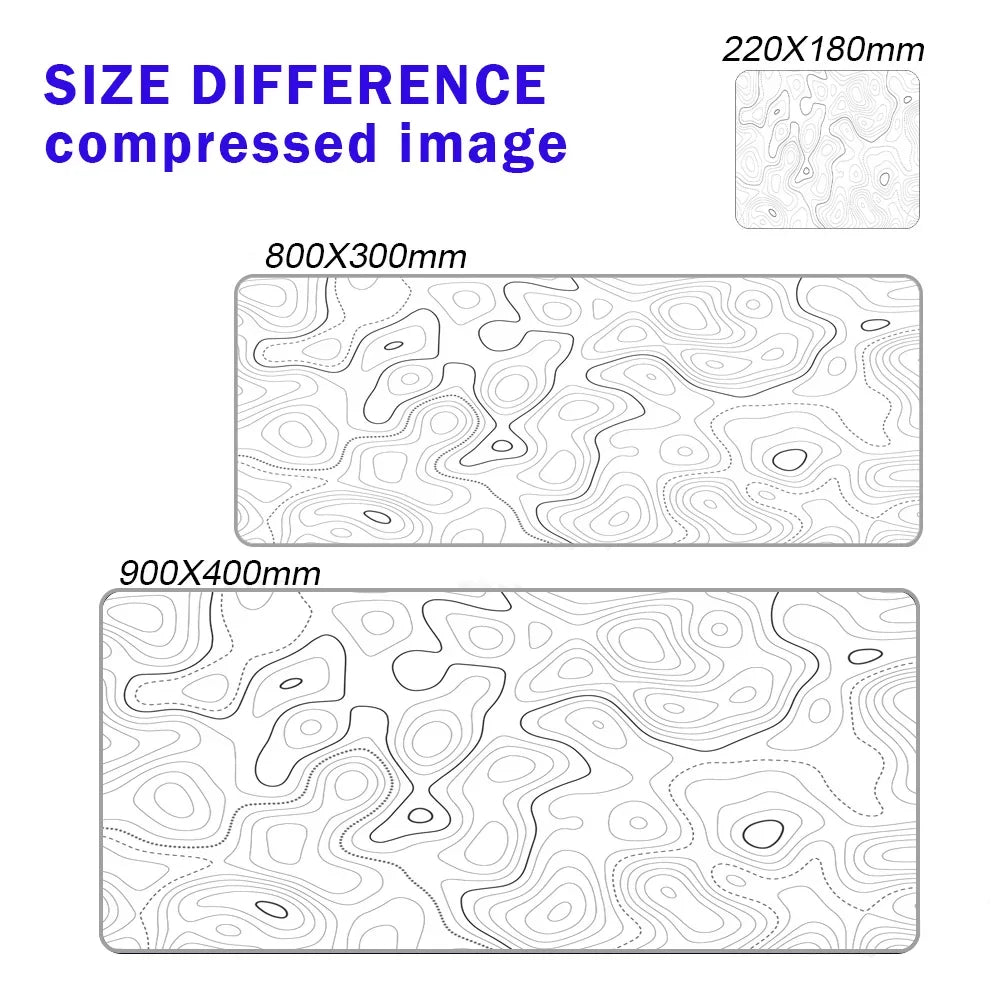 Alfombrilla de mouse gaming de línea líquida, accesorios gaming, tapete de escritorio topográfico, alfombra negra y gris con diseño de mármol, 100 × 50 cm, mouse pad personalizado para PC, tapete para escritorio