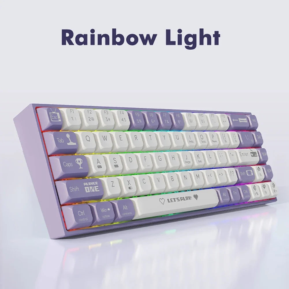 Compact Mechanical Gaming Keyboard with RGB Backlit Computer Keyboard Hot Swappable Keyboard for Windows Laptops and PC Gamers