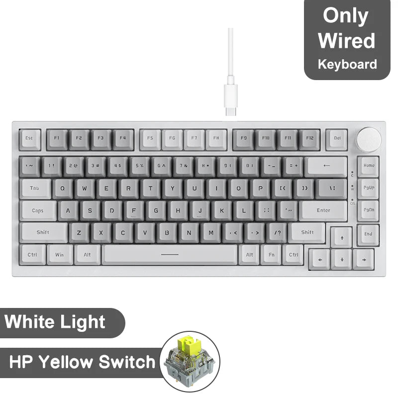 AJAZZ AK820 / AK820PRO TKL Gaming Mechanical Keyboard 75% 82 Keys Gasket Hot Swap Wired Bluetooth Wireless Keyboard for Mac/Win