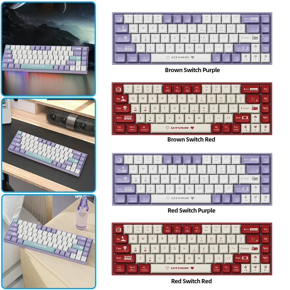 Compact Mechanical Gaming Keyboard with RGB Backlit Computer Keyboard Hot Swappable Keyboard for Windows Laptops and PC Gamers