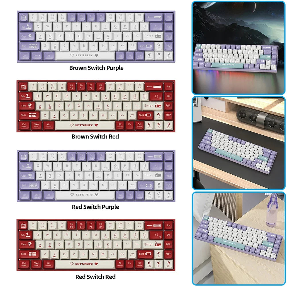 Compact Mechanical Gaming Keyboard with RGB Backlit Computer Keyboard Hot Swappable Keyboard for Windows Laptops and PC Gamers