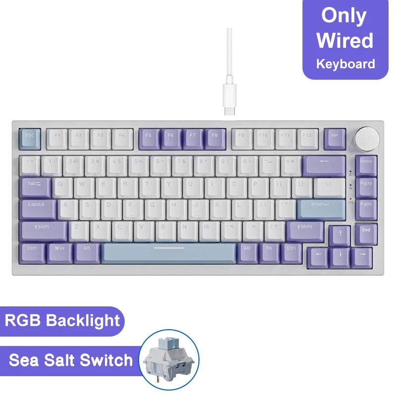 AJAZZ AK820 / AK820PRO TKL Gaming Mechanical Keyboard 75% 82 Keys Gasket Hot Swap Wired Bluetooth Wireless Keyboard for Mac/Win